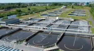 sewage in treatment plant